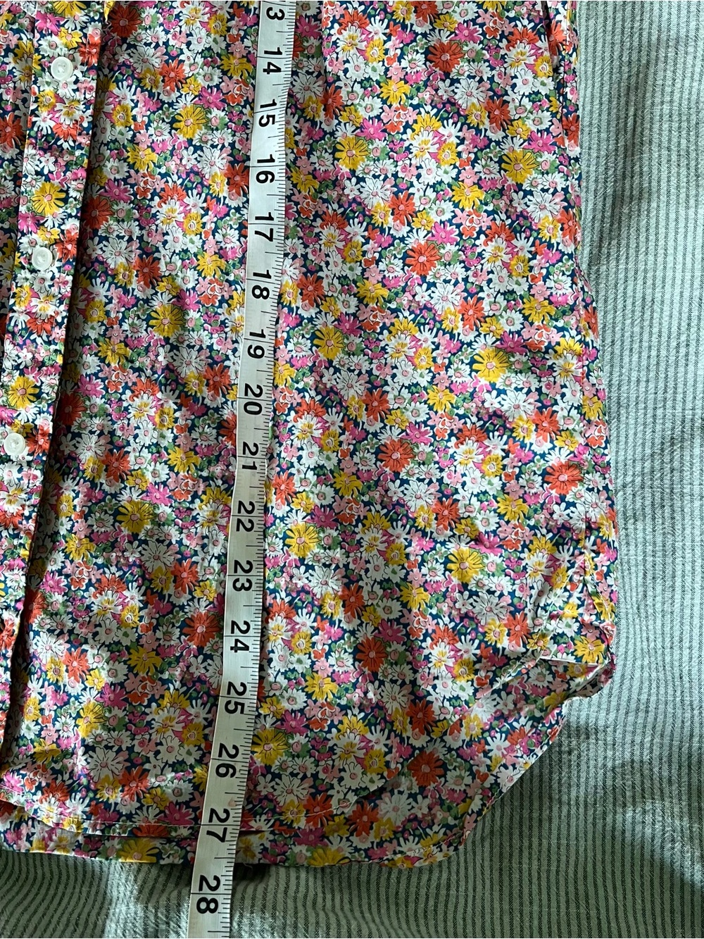 J. Crew band collar Ruffle front shirt Liberty Libby Floral womens M cottagecore - Picture 11 of 13